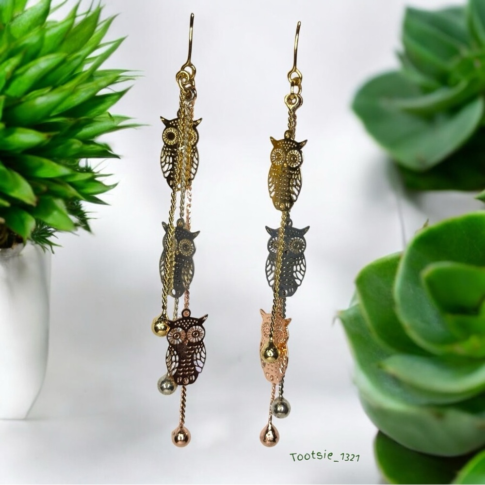 EARRINGS - Gold plated Owls